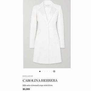 Carolina Herrera Crepe Bridal Blazer Dress exclusive for Net-a-Porter